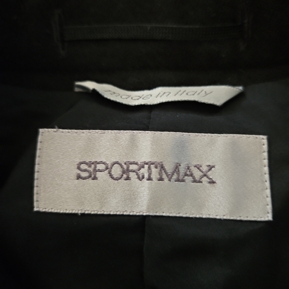 Sportmax MaxMara Womans Black And Brown Virgin Wool Blend Colorblock Blazer 2 - Picture 10 of 13